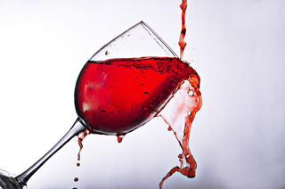 ワインがこぼれた
